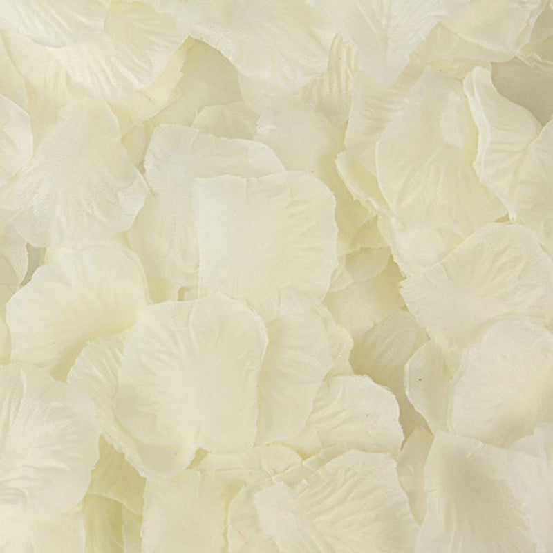 LZXD 1000 Pieces Ivory White Artificial Silk Rose Petals Flower Decoration Wedding Party Color Ivory White - Image 2